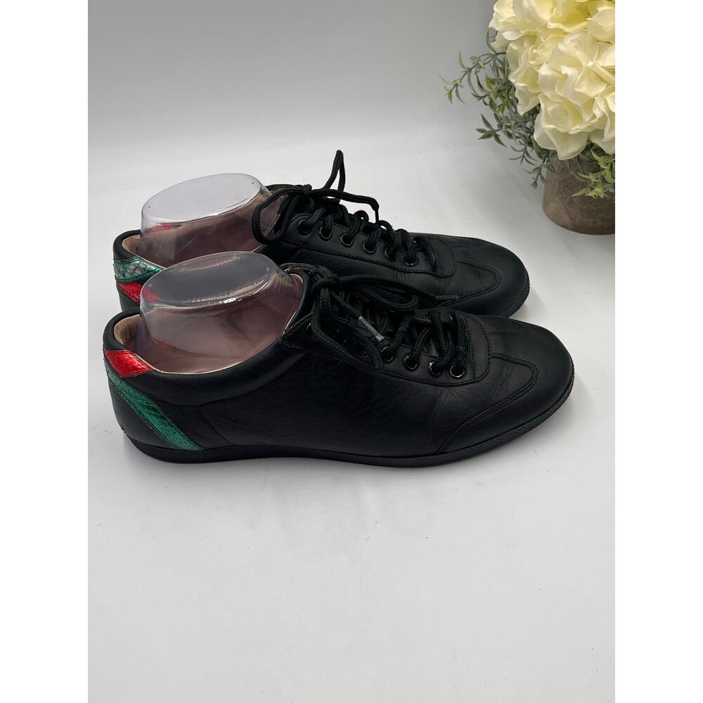 GUCCI Mens Black Bambi Marmont Leather Low Sneaker Trainers Shoes Sz m6.5/8w‎ - Picture 2 of 14